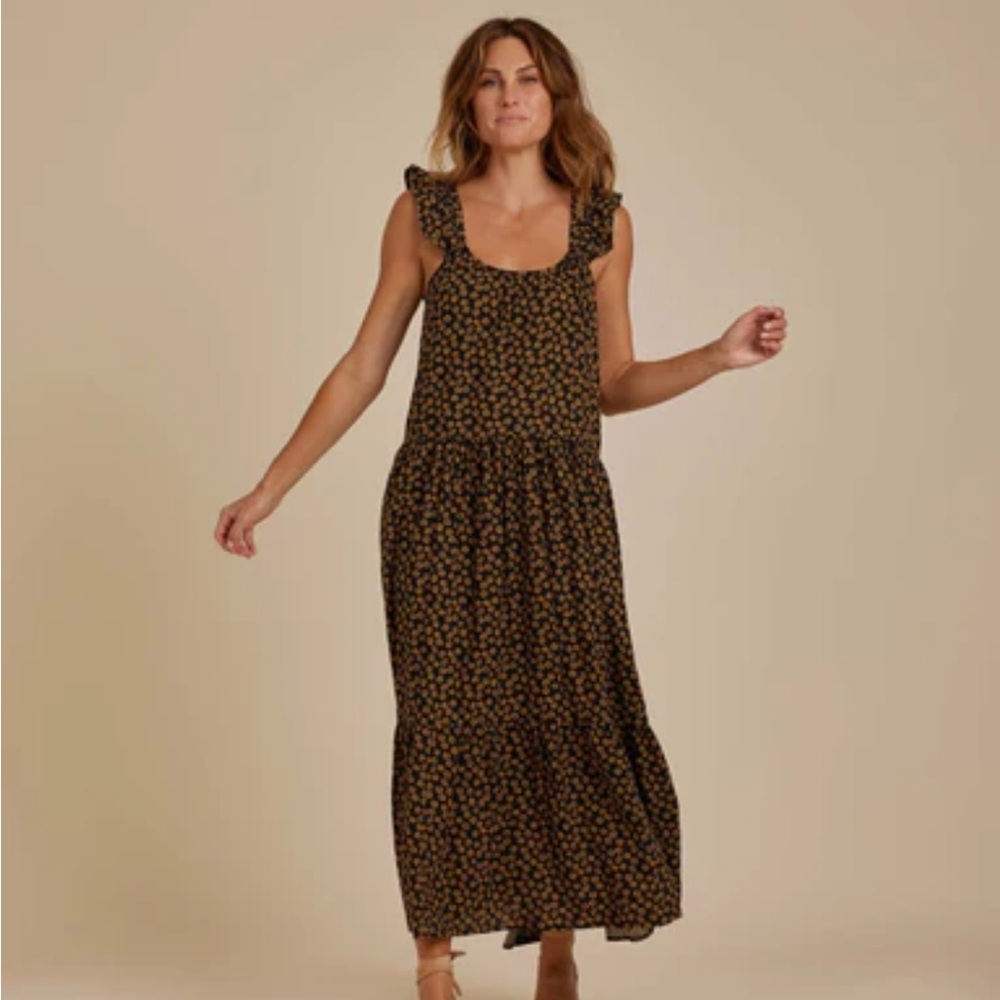 Rylee + Cru Women’s Abbie Tier Dress Black Floral